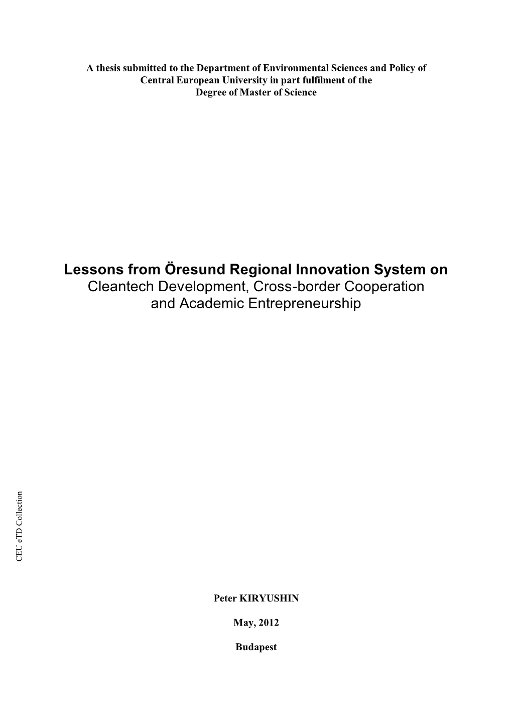 3 Basics of Regional Innovation System, Cross-Border Cooperation