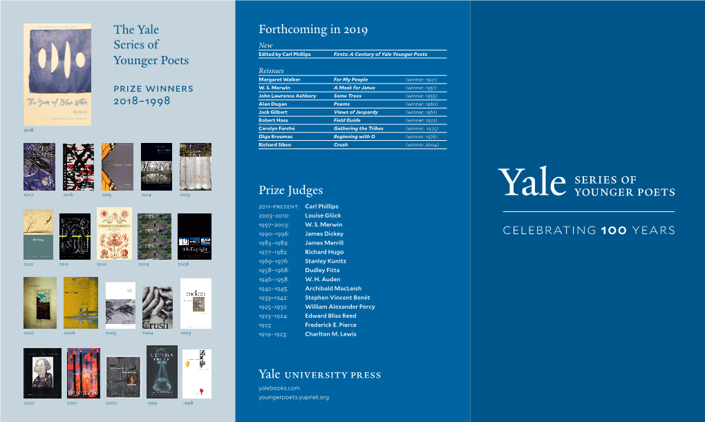 Celebrating 100 Years Yaleseries of Younger Poets