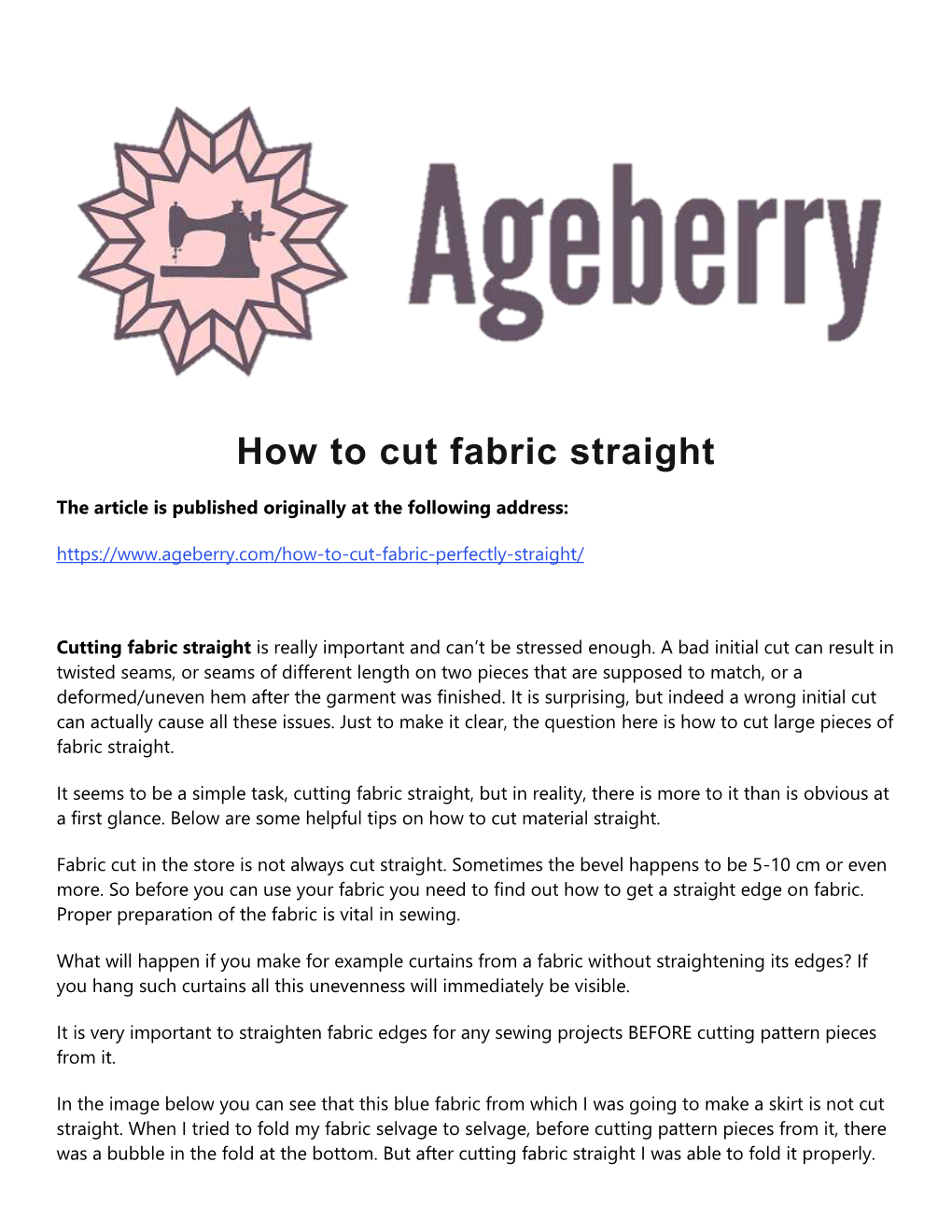 How to Cut Fabric Straight