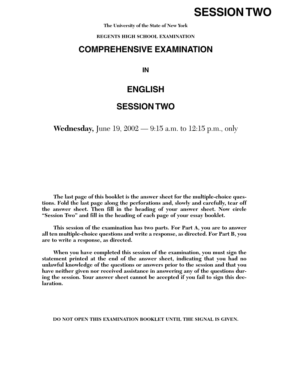 Comprehensive Examination