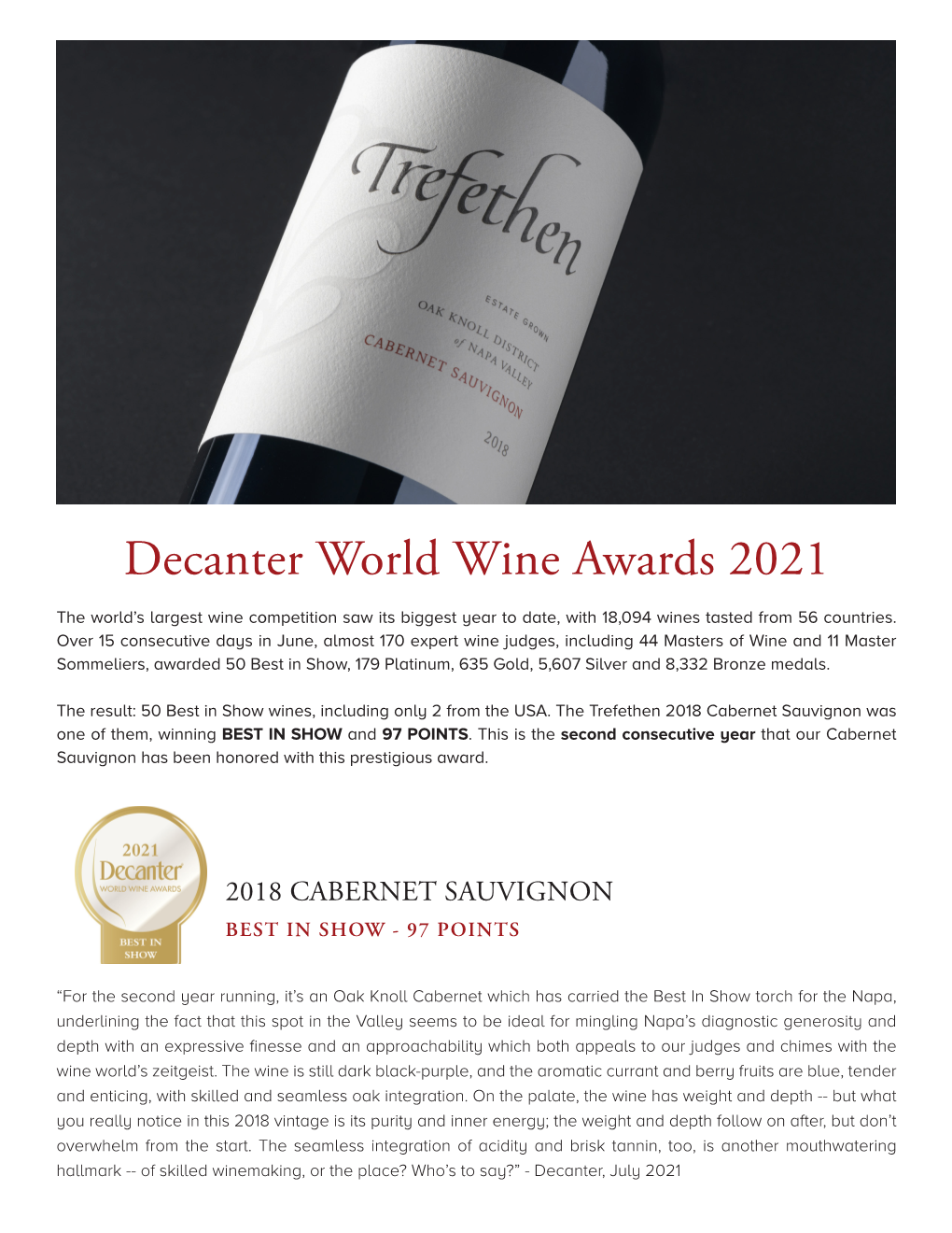 Decanter World Wine Awards 2021