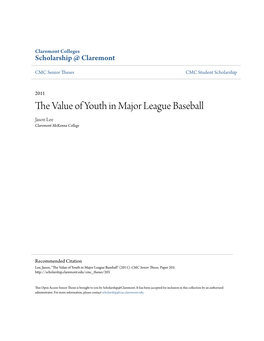 The Value of Youth in Major League Baseball