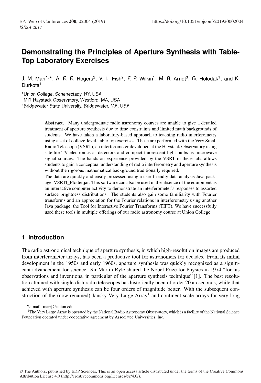 Demonstrating the Principles of Aperture Synthesis with Table- Top Laboratory Exercises