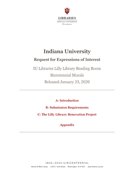 Indiana University Request for Expressions of Interest