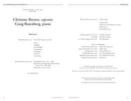 Christine Brewer, Soprano Craig Rutenberg, Piano