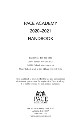 Pace Academy 2020–2021 Handbook