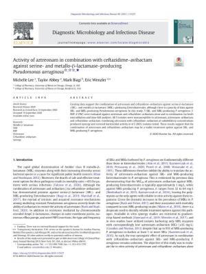 Activity of Aztreonam in Combination with Ceftazidime-Avibactam Against