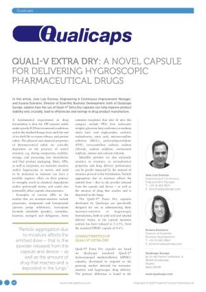 Quali-V Extra Dry: a Novel Capsule for Delivering Hygroscopic Pharmaceutical Drugs