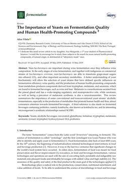 The Importance of Yeasts on Fermentation Quality and Human