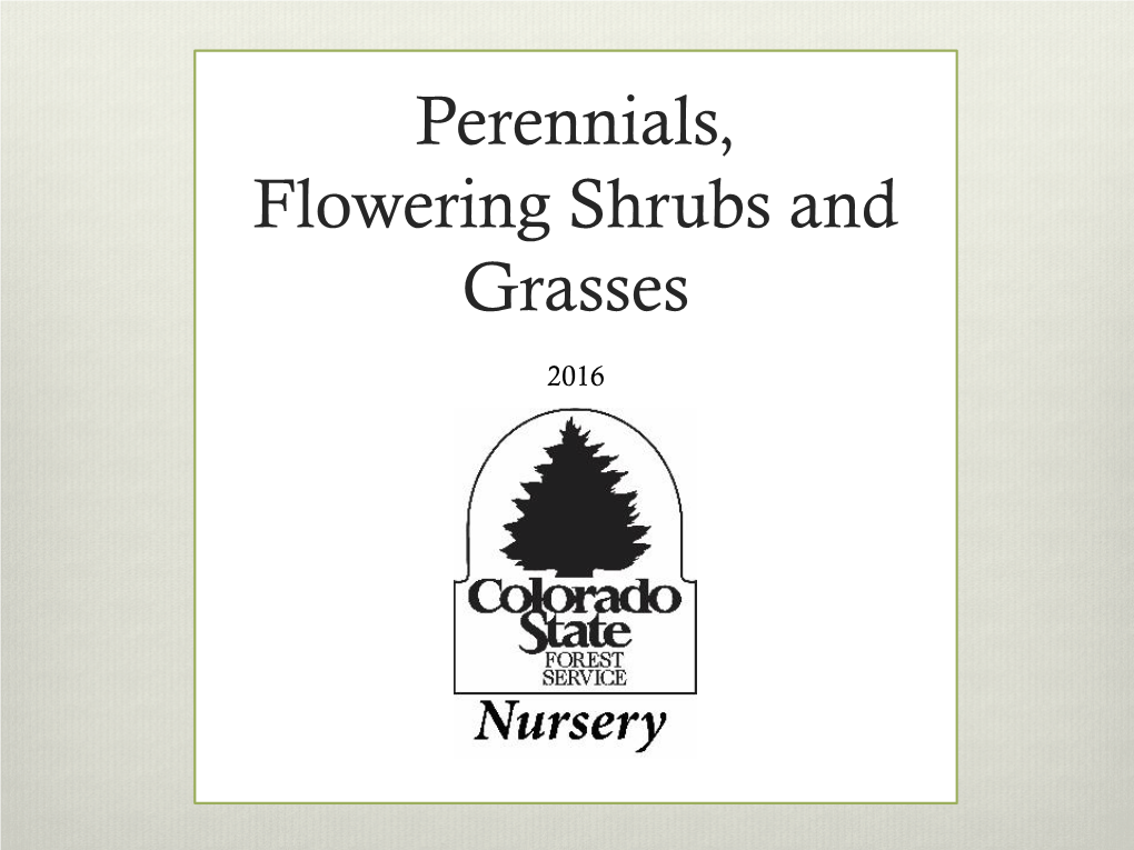 CSFS Perennials