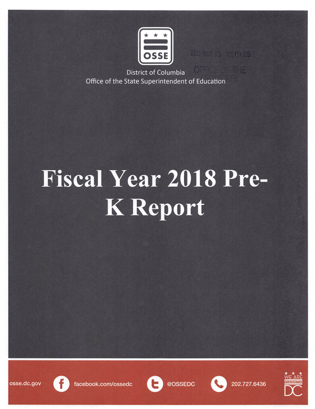 Fiscal Year 2018 Pre-K Report Highlights