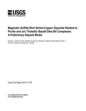 Magmatic Sulfide-Rich Nickel-Copper Deposits Related to Picrite and (Or) Tholeiitic Basalt Dike-Sill Complexes: a Preliminary Deposit Model