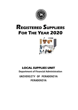 Registered Suppliers for the Year 2020