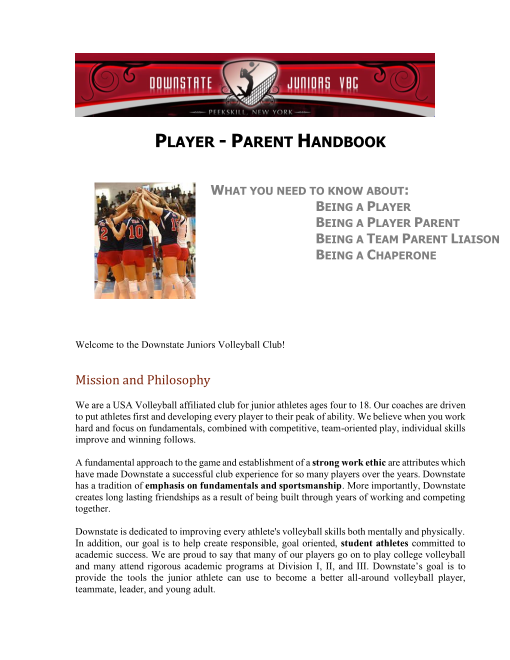 Player - Parent Handbook