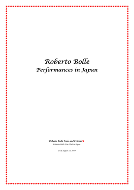 Performances in Japan� 