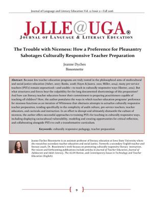 The Trouble with Niceness: How a Preference for Pleasantry Sabotages Culturally Responsive Teacher Preparation
