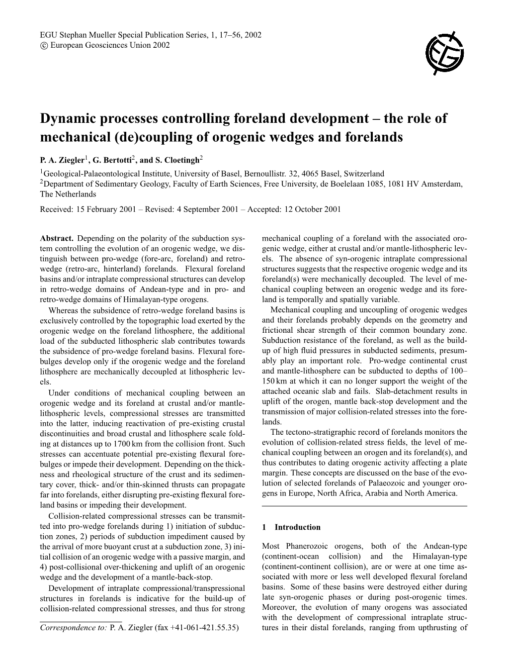 Dynamic Processes Controlling Foreland Development – the Role of Mechanical (De)Coupling of Orogenic Wedges and Forelands