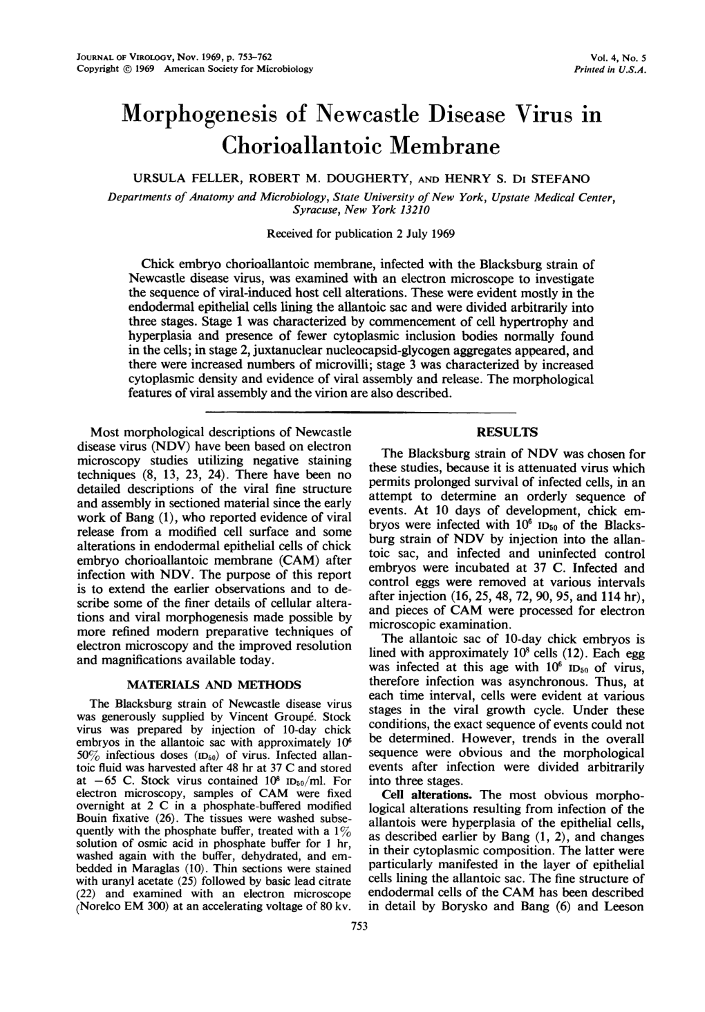 Chorioallantoic Membrane URSULA FELLER, ROBERT M