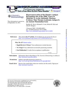 An Ancient Mammalian Gene Evidence That Thymus Leukemia