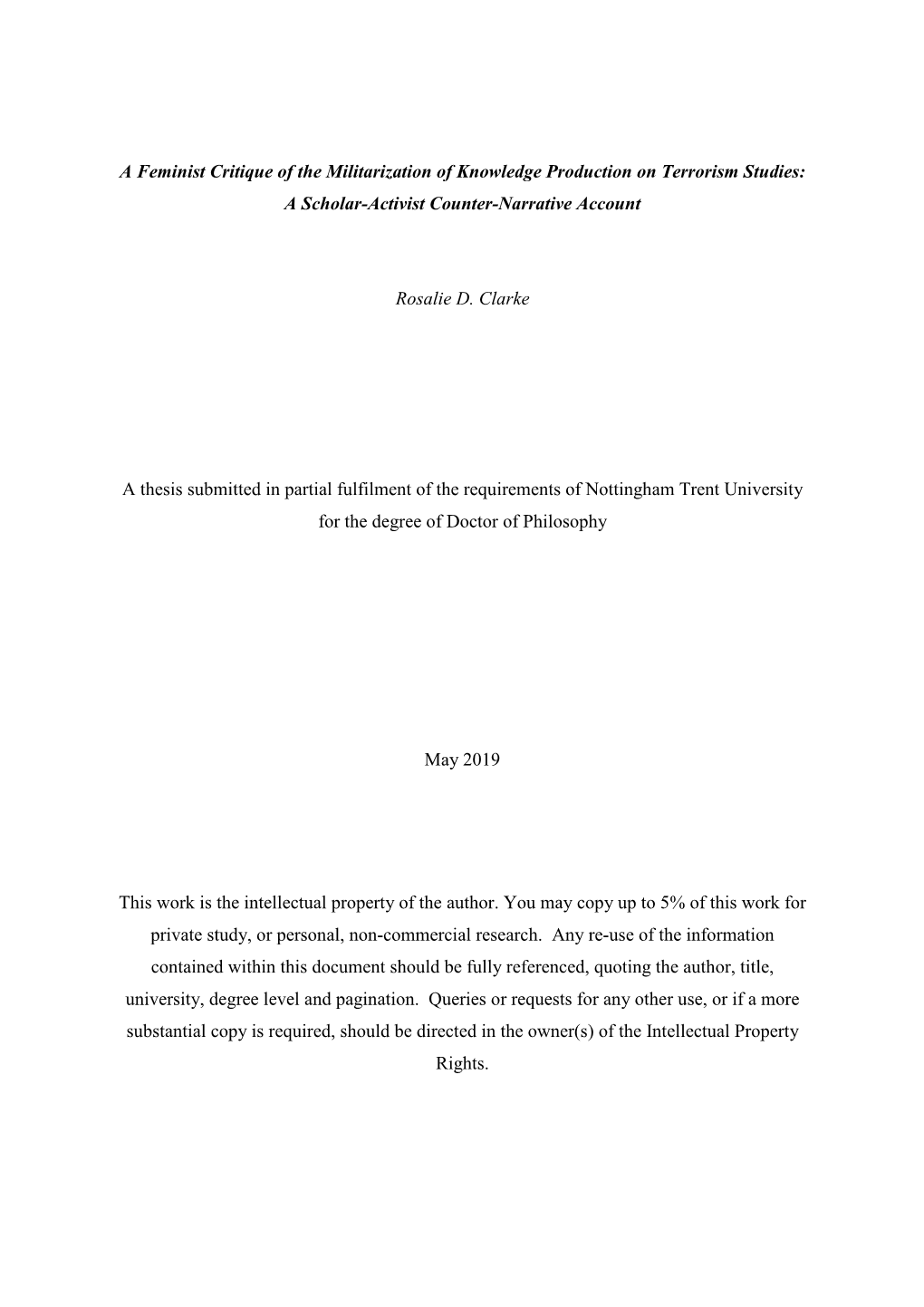 A Feminist Critique of the Militarization of Knowledge Production on Terrorism Studies: a Scholar-Activist Counter-Narrative Account