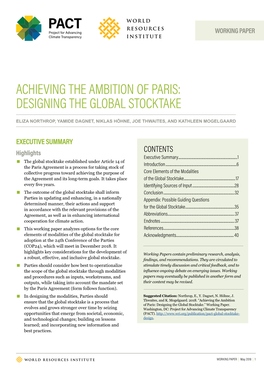 Designing the Global Stocktake