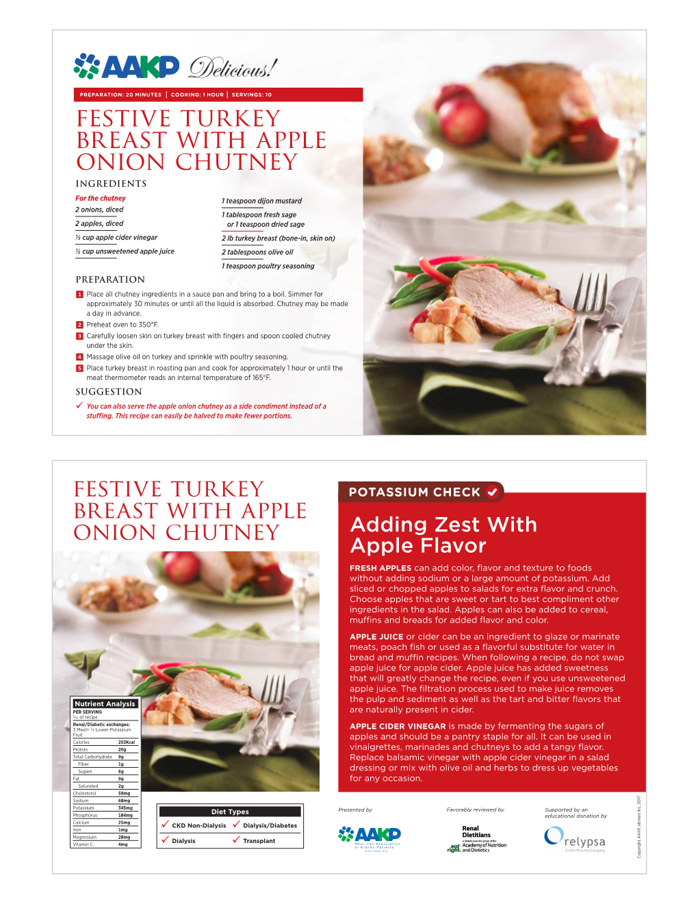 Festive Turkey Breast with Apple Onion Chutney INGREDIENTS