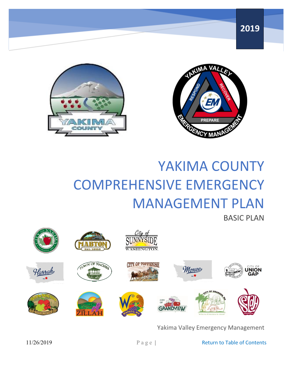 Yakima County Comprehensive Emergency Management Plan Basic Plan