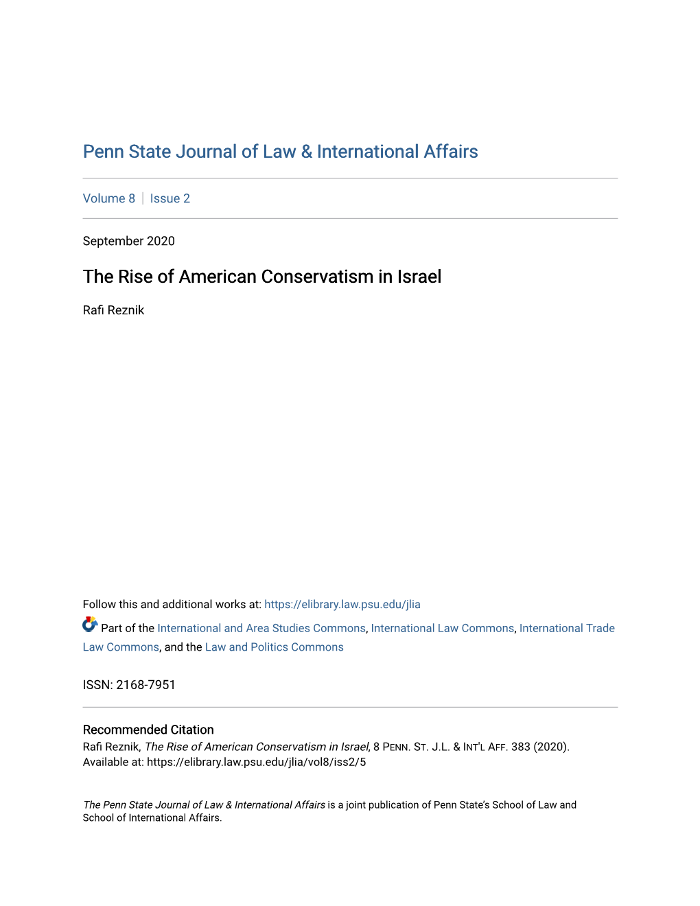 The Rise of American Conservatism in Israel