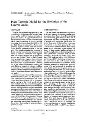 Plate Tectonic Model for the Evolution of the Central Andes