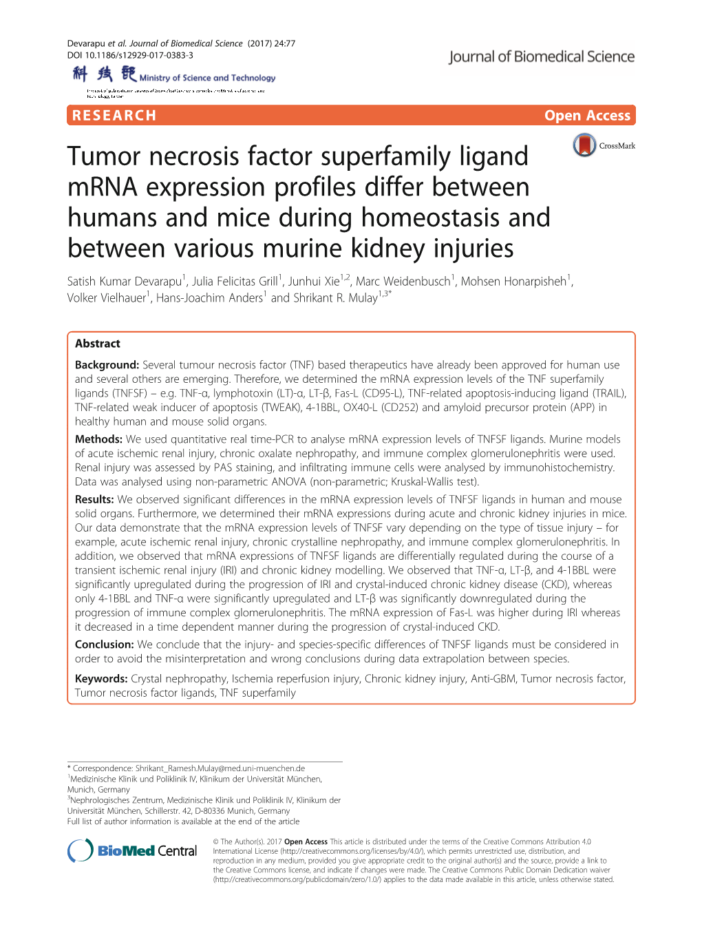 Tumor Necrosis Factor Superfamily Ligand Mrna Expression Profiles