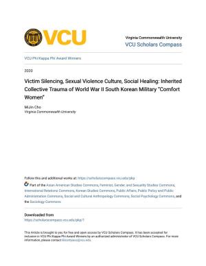 Victim Silencing, Sexual Violence Culture, Social Healing: Inherited Collective Trauma of World War II South Korean Military “Comfort Women”