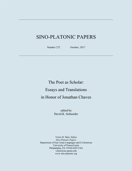 Sino-Platonic Papers