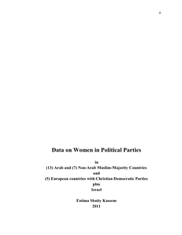 Data on Women in Political Parties