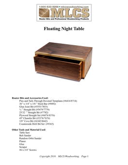 Floating Night Table Project Plans