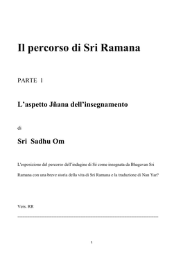 Il Percorso Di Sri Ramana