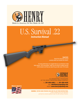 U.S. Survival .22 Instructioninstruction Manualmanual