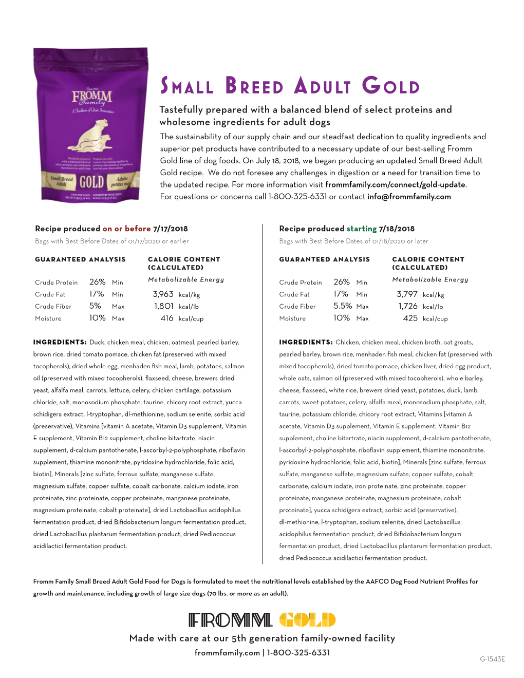 Small Breed Adult Gold Recipe