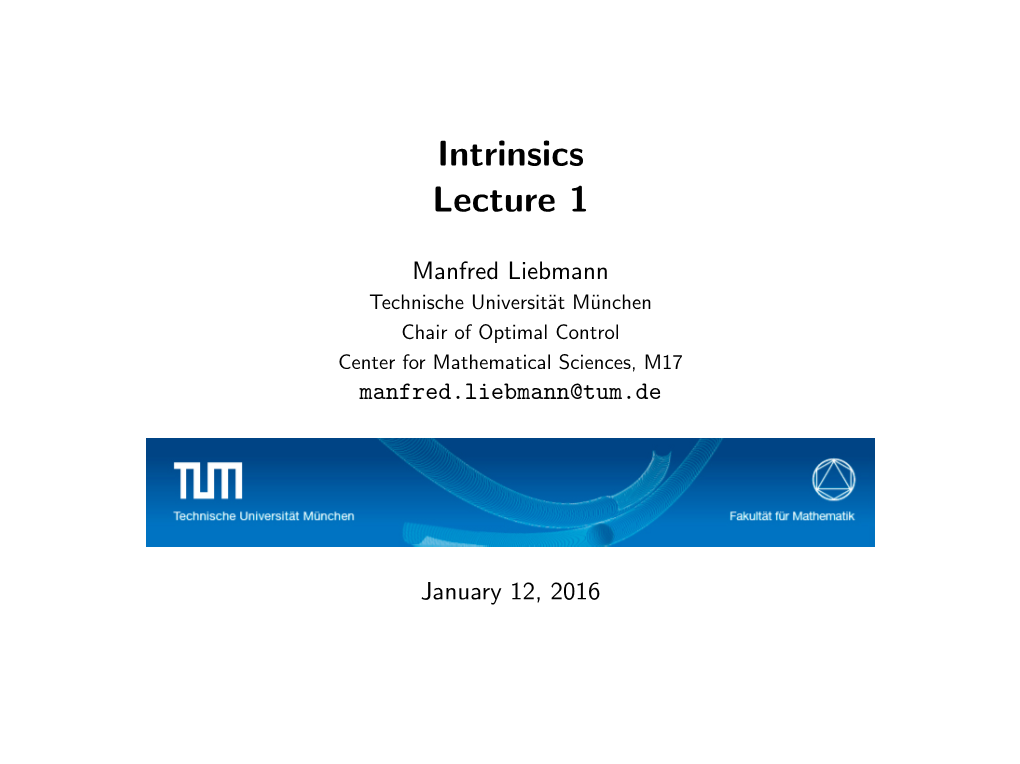 Intrinsics Lecture 1