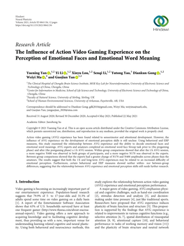 The Influence of Action Video Gaming Experience on the Perception of Emotional Faces and Emotional Word Meaning