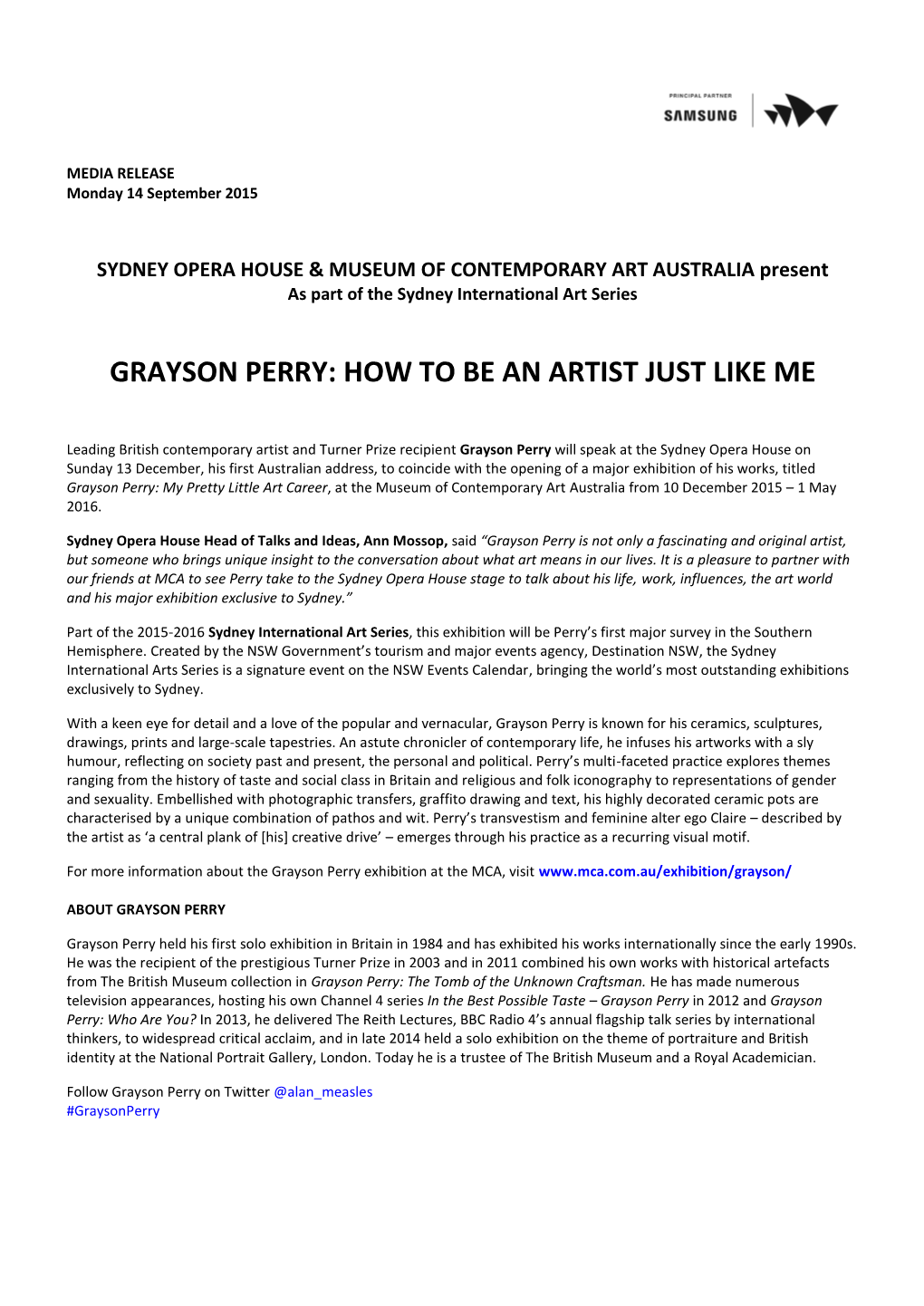 Grayson Perry: How to Be an Artist Just Like Me