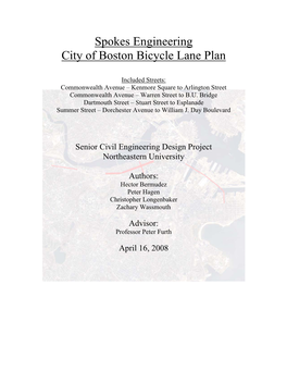 Commonwealth Avenue Bicycle Lane Plan