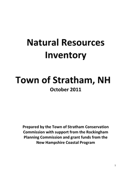 Natural Resources Inventory Town of Stratham, NH
