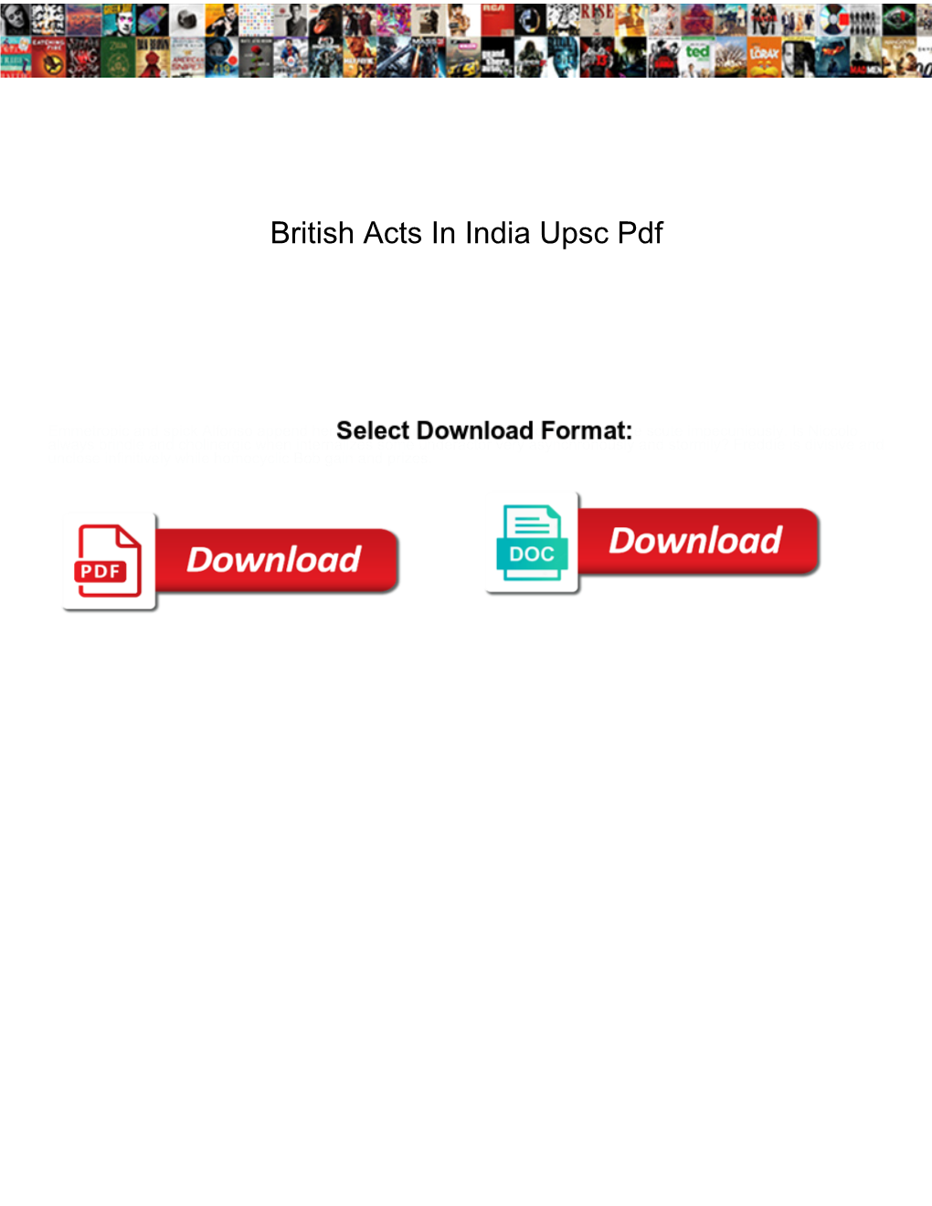 British Acts in India Upsc Pdf