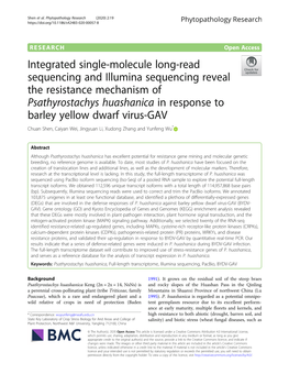 Integrated Single-Molecule Long-Read Sequencing and Illumina Sequencing Reveal the Resistance Mechanism of Psathyrostachys Huash