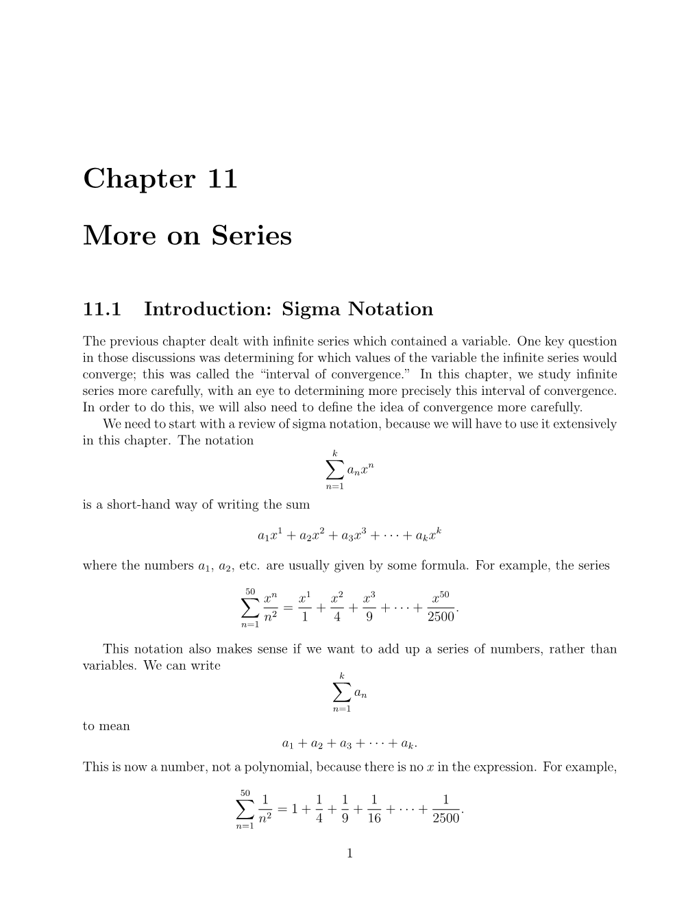 Chapter 11 More on Series