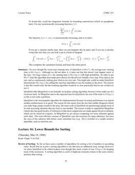 Lecture 16: Lower Bounds for Sorting