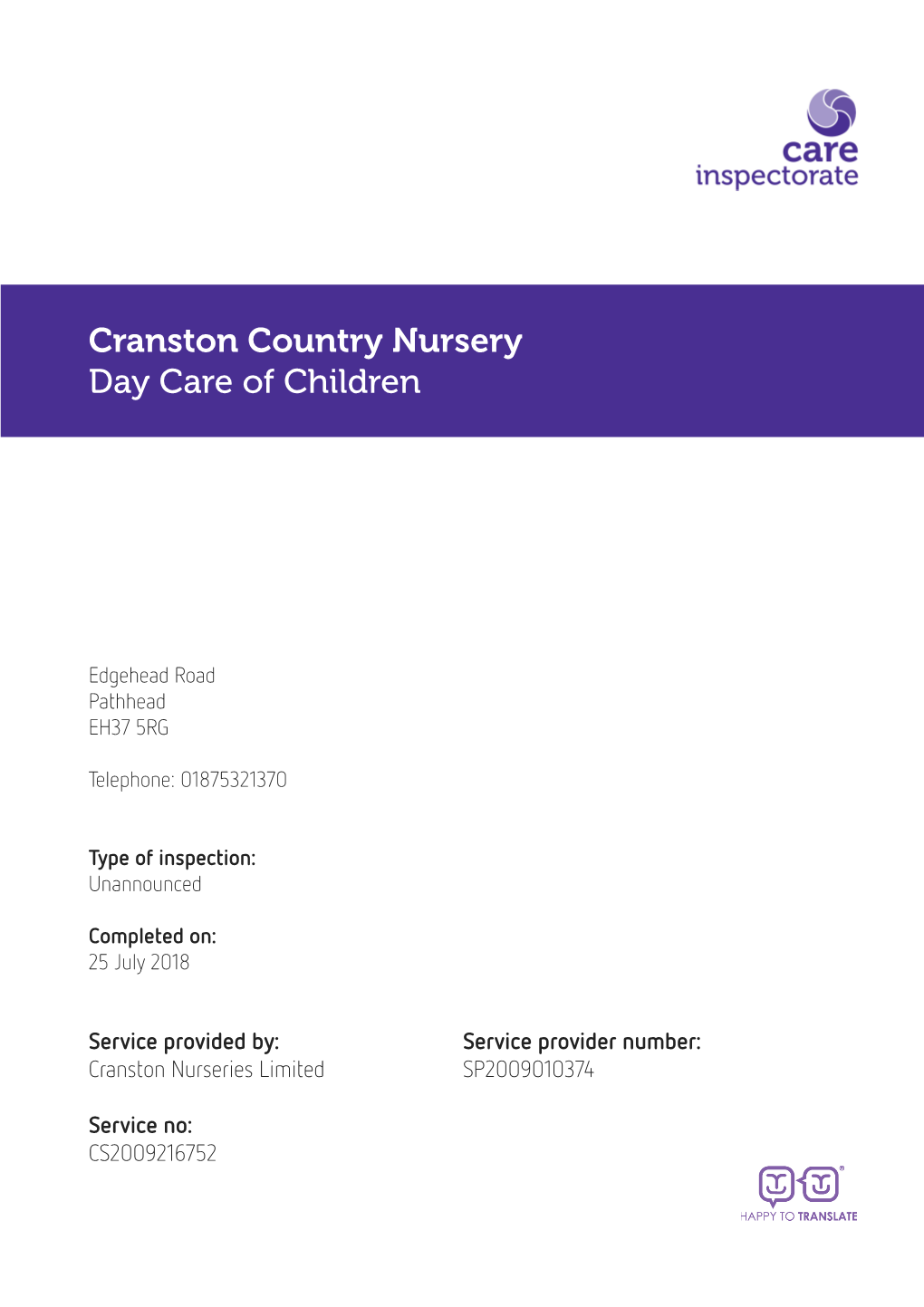 Cranston Country Nursery Day Care of Children