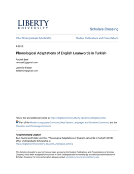 Phonological Adaptations of English Loanwords in Turkish