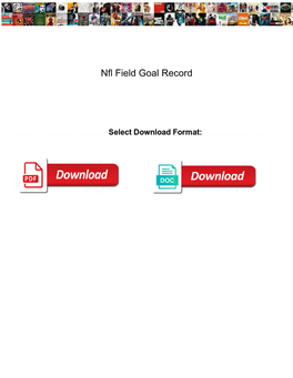 Nfl Field Goal Record