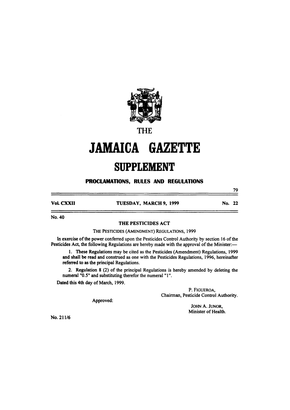 Jamaica Gazette Supplement